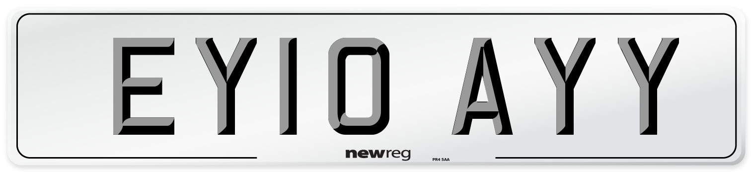 EY10 AYY Number Plate from New Reg